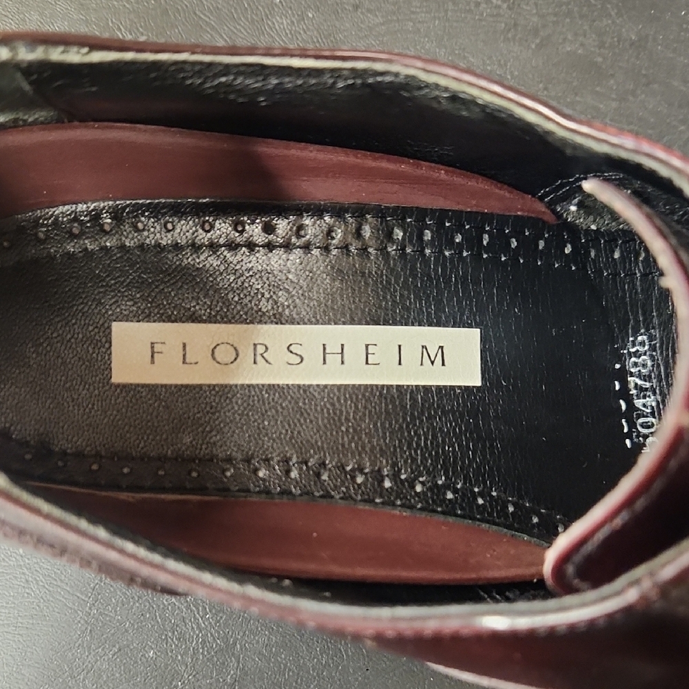Florsheim Men's Dark Burgundy Leather Rucci Cap Toe Oxfords - Picture 2 of 10